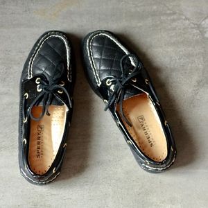 black and gold, sperry top-sider shoes, size 6